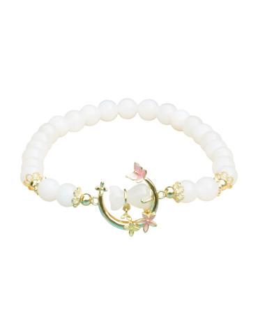 Bracelet Jade Nephrite Argent 925/Plaqué or