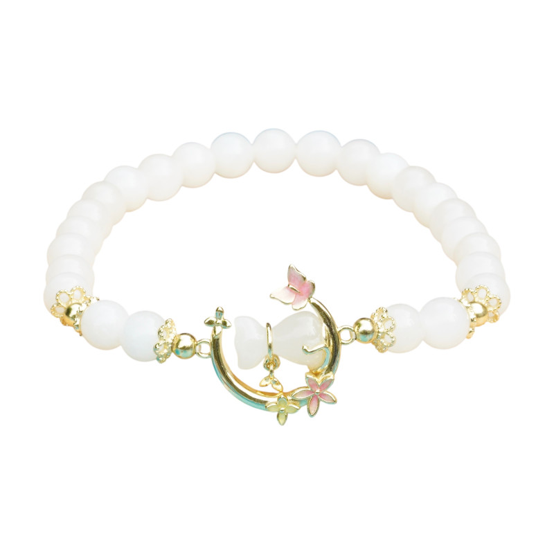 Bracelet Jade Nephrite Argent 925/Plaqué or
