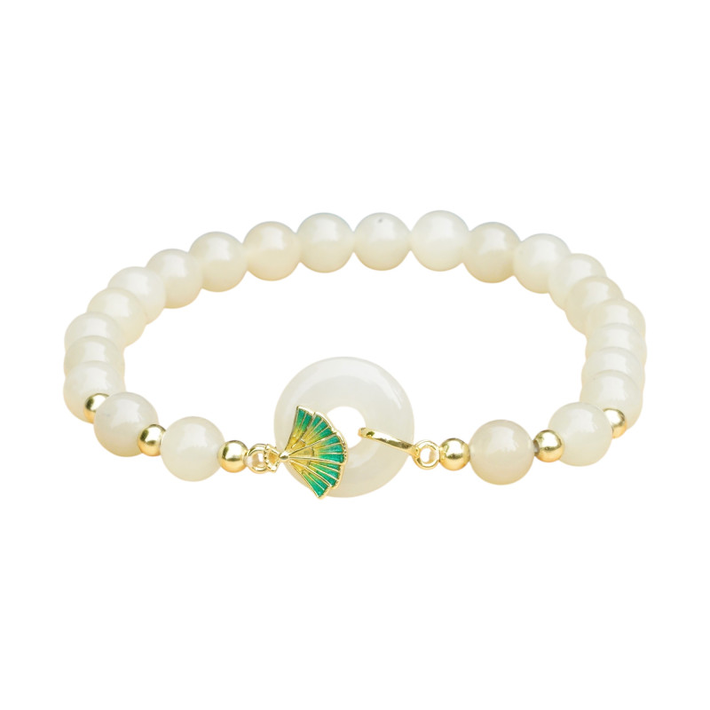 Bracelet Jade Nephrite Argent 925/Plaqué or