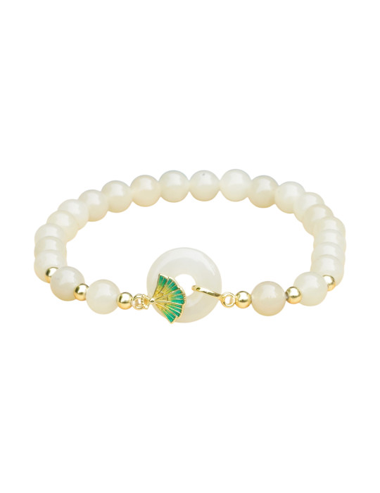 Bracelet Jade Nephrite Argent 925/Plaqué or