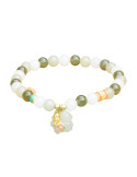 Bracelet Jade Nephrite Argent 925/Plaqué or