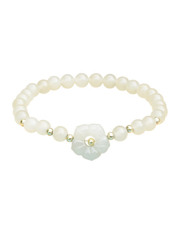 Bracelet Jade Nephrite Argent 925/Plaqué or