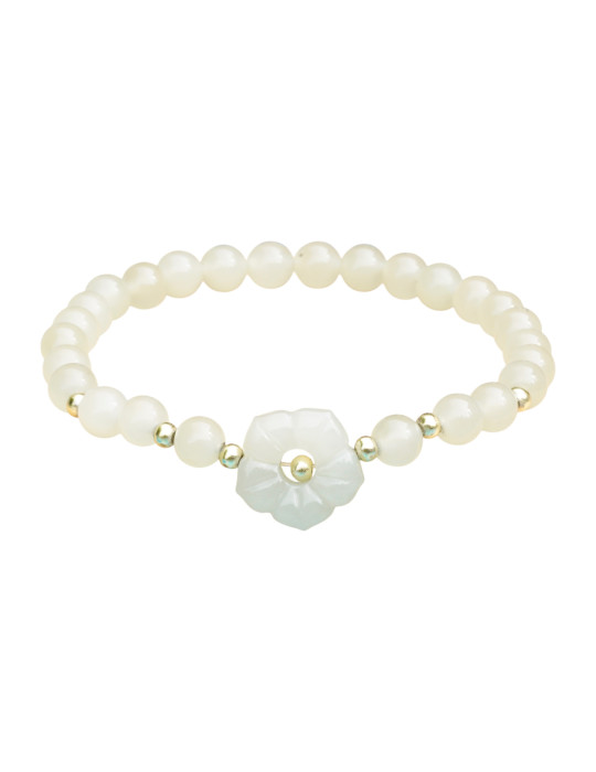 Bracelet Jade Nephrite Argent 925/Plaqué or