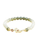 Bracelet Jade Nephrite Argent 925/Plaqué or