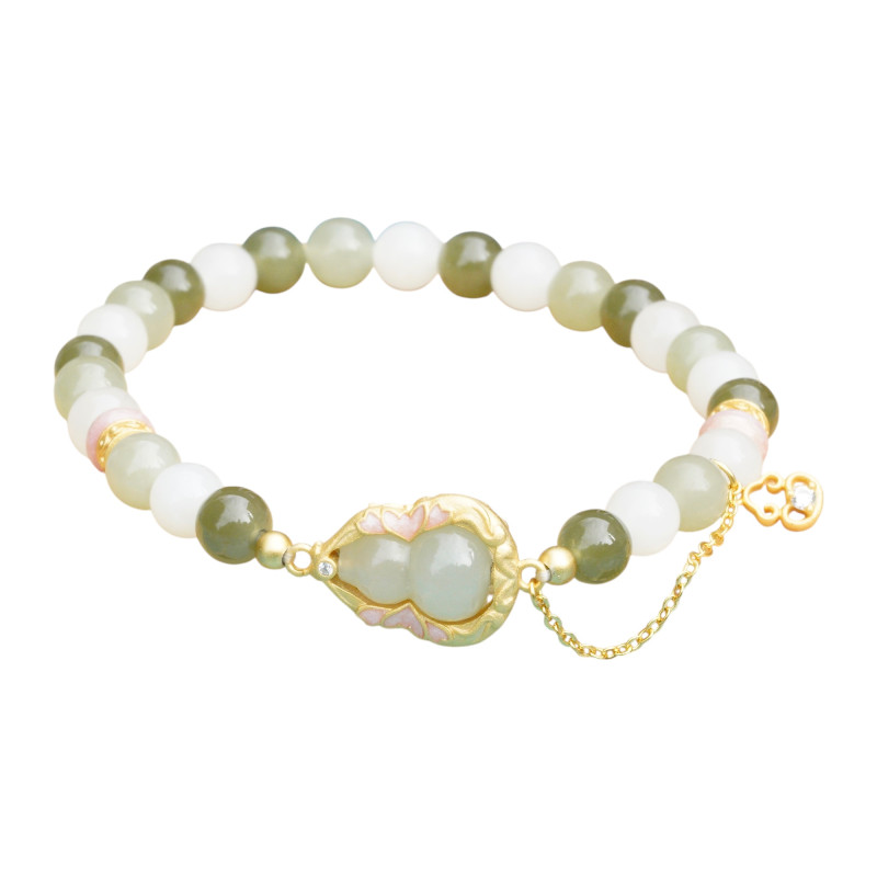 Bracelet Jade Nephrite Argent 925/Plaqué or