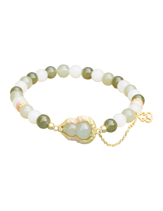 Bracelet Jade Nephrite Argent 925/Plaqué or
