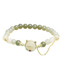 Bracelet Jade Nephrite Argent 925/Plaqué or