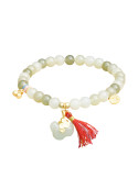 Bracelet Jade Nephrite Argent 925/Plaqué or