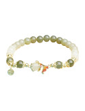 Bracelet Jade Nephrite Argent 925/Plaqué or