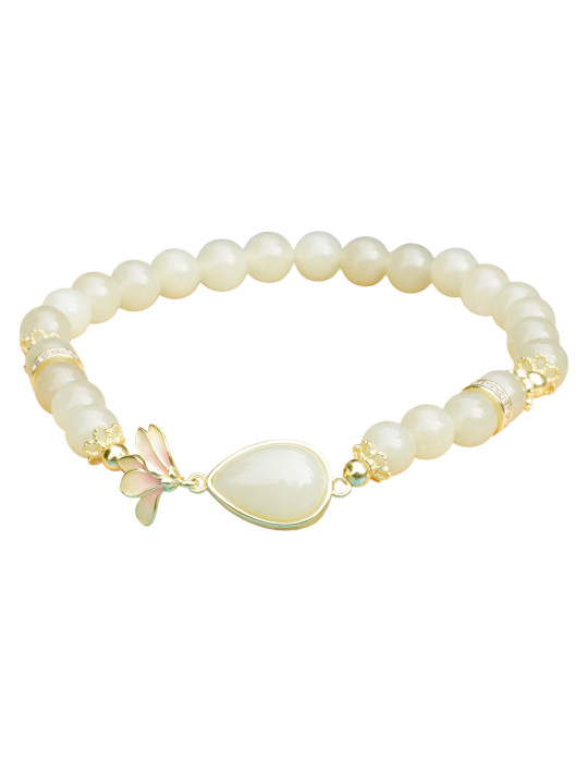 Bracelet Jade Nephrite Argent 925/Plaqué or
