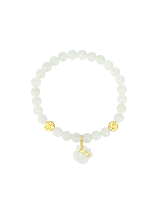 Bracelet Jade Nephrite Argent 925/Plaqué or