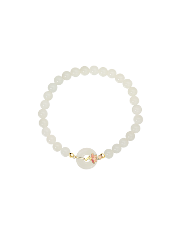 Bracelet Jade Nephrite Argent 925/Plaqué or