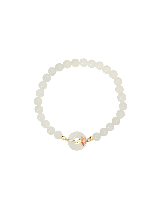 Bracelet Jade Nephrite Argent 925/Plaqué or