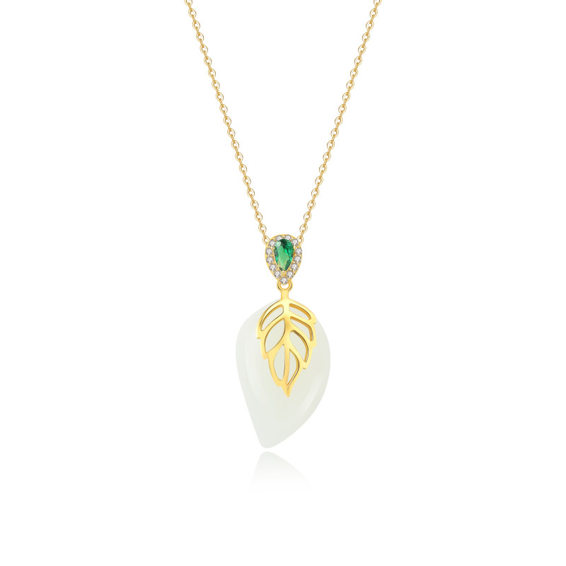 Collier Jade Nephrite Argent 925/Plaqué or