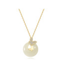 Collier Jade Nephrite Argent 925/Plaqué or