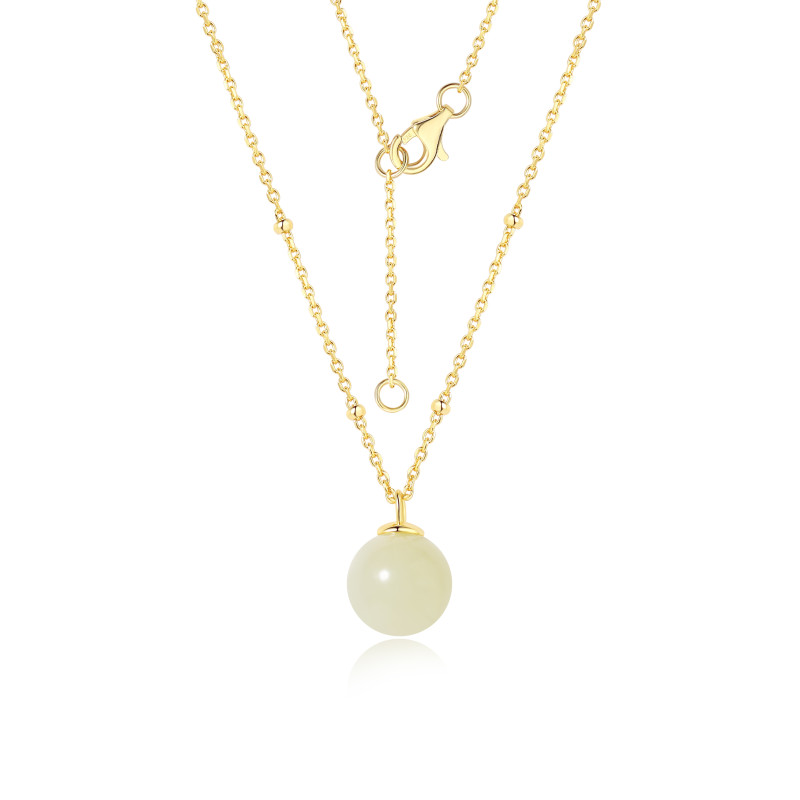 Collier Jade Nephrite Argent 925/Plaqué or