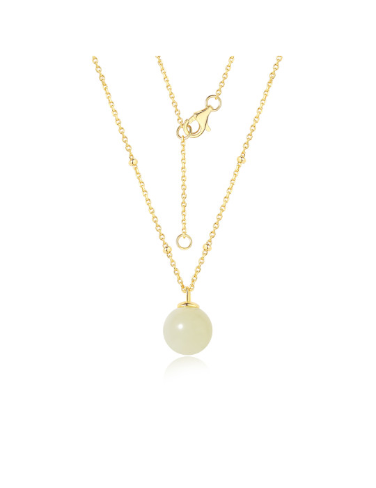 Collier Jade Nephrite Argent 925/Plaqué or