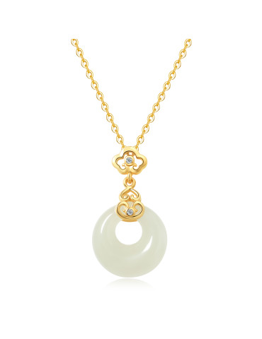 Collier Jade Nephrite Argent 925/Plaqué or
