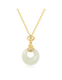 Collier Jade Nephrite Argent 925/Plaqué or