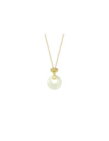 Collier Jade Nephrite Argent 925/Plaqué or
