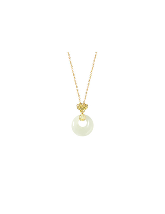 Collier Jade Nephrite Argent 925/Plaqué or