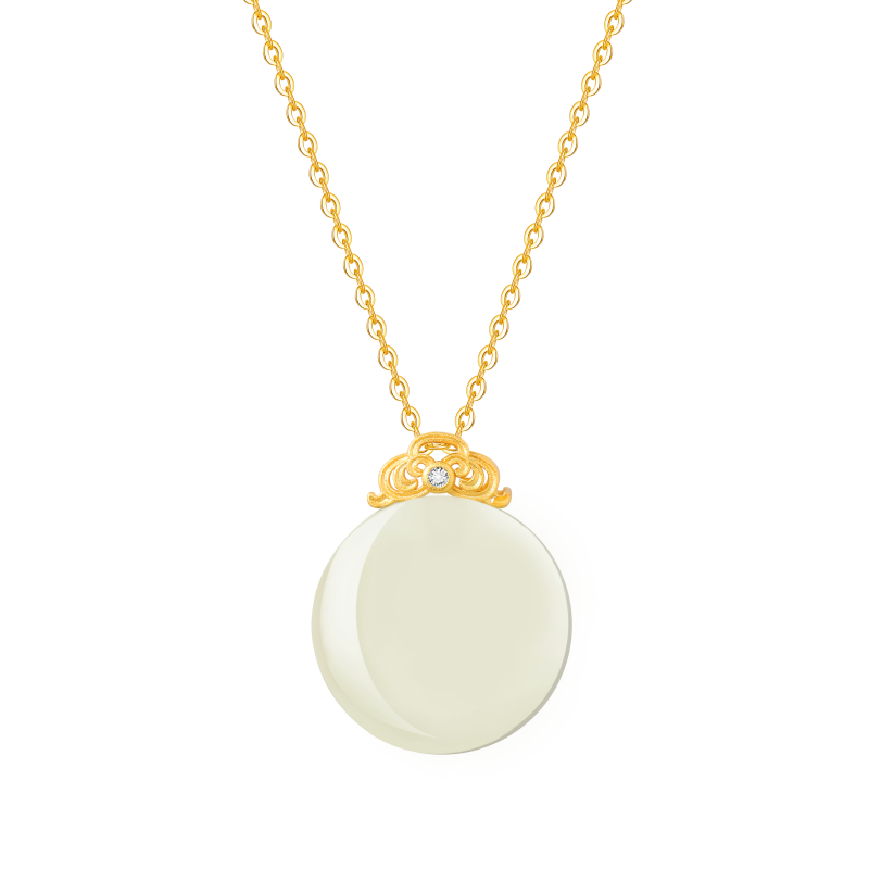 Collier Jade Nephrite Argent 925/Plaqué or