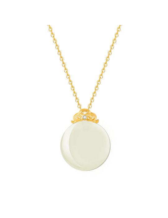 Collier Jade Nephrite Argent 925/Plaqué or