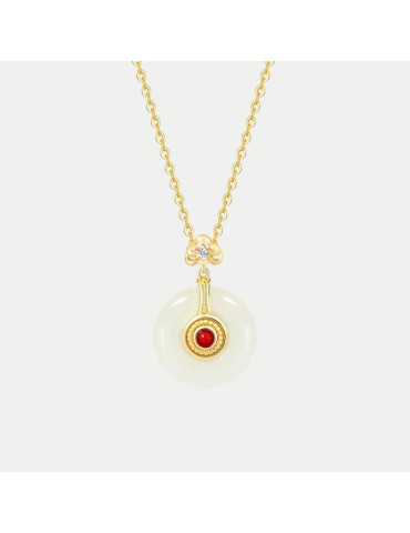 Collier Jade Nephrite Argent 925/Plaqué or