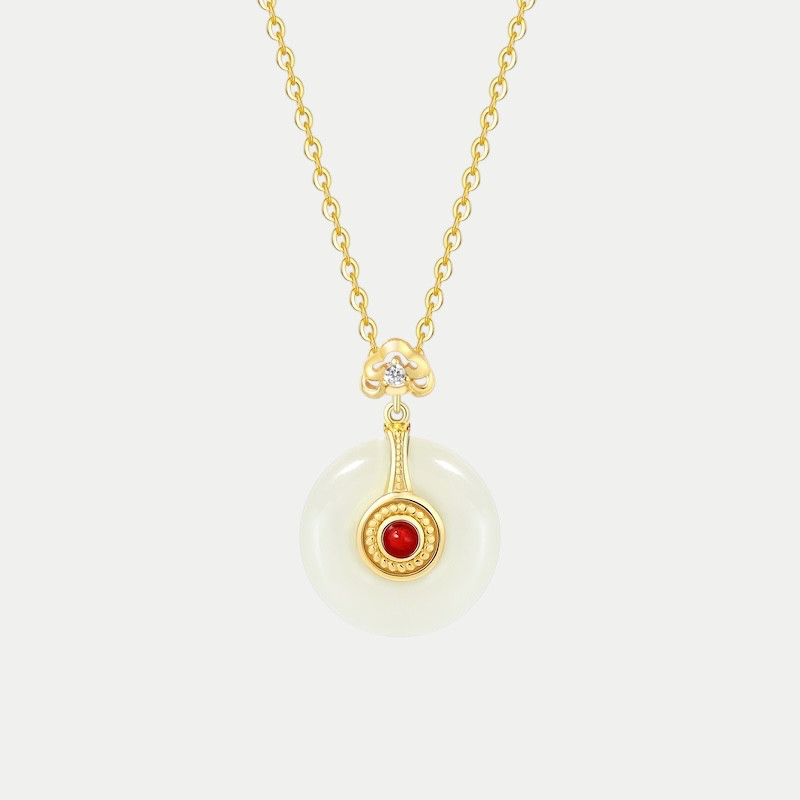 Collier Jade Nephrite Argent 925/Plaqué or