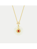 Collier Jade Nephrite Argent 925/Plaqué or