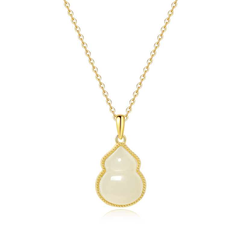 Collier Jade Nephrite Argent 925/Plaqué or