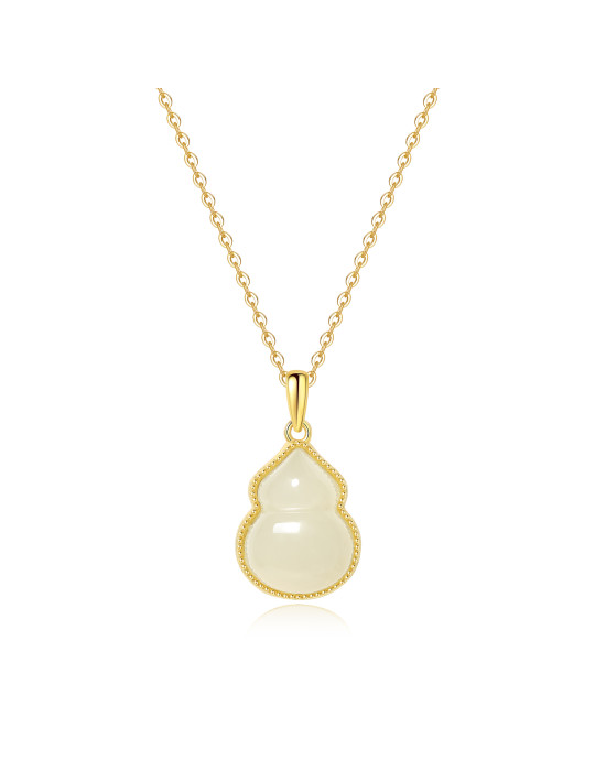 Collier Jade Nephrite Argent 925/Plaqué or