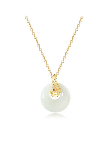 Collier Jade Nephrite Argent 925/Plaqué or