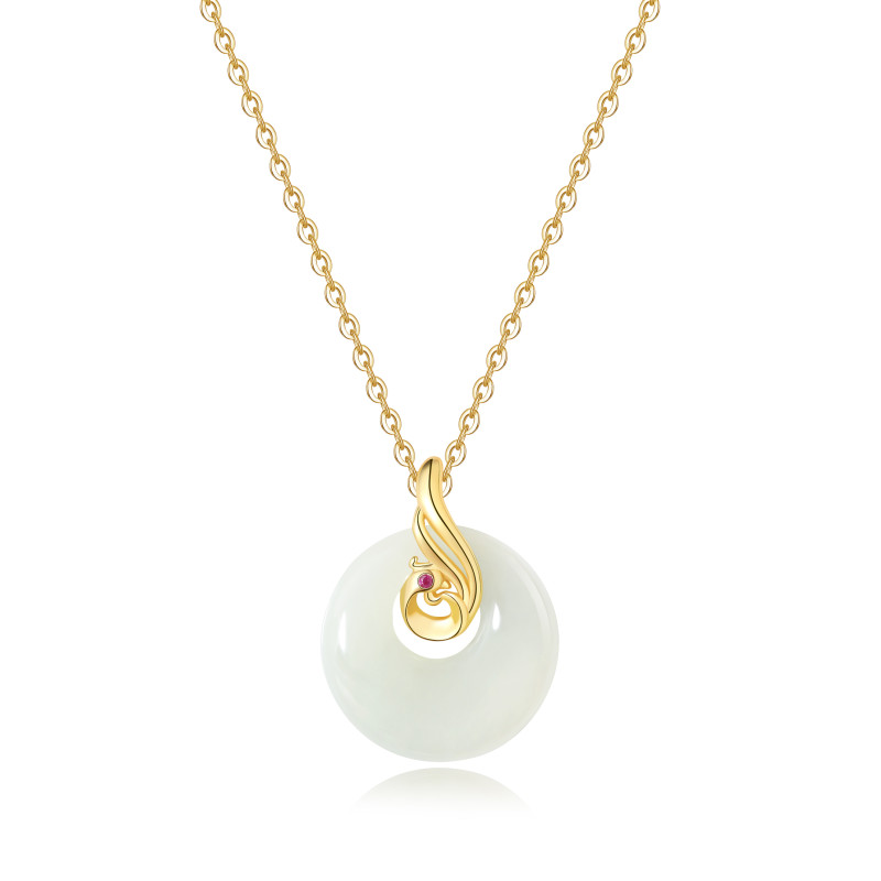 Collier Jade Nephrite Argent 925/Plaqué or