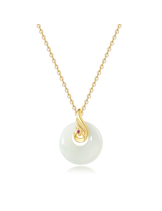 Collier Jade Nephrite Argent 925/Plaqué or