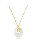 Collier Jade Nephrite Argent 925/Plaqué or