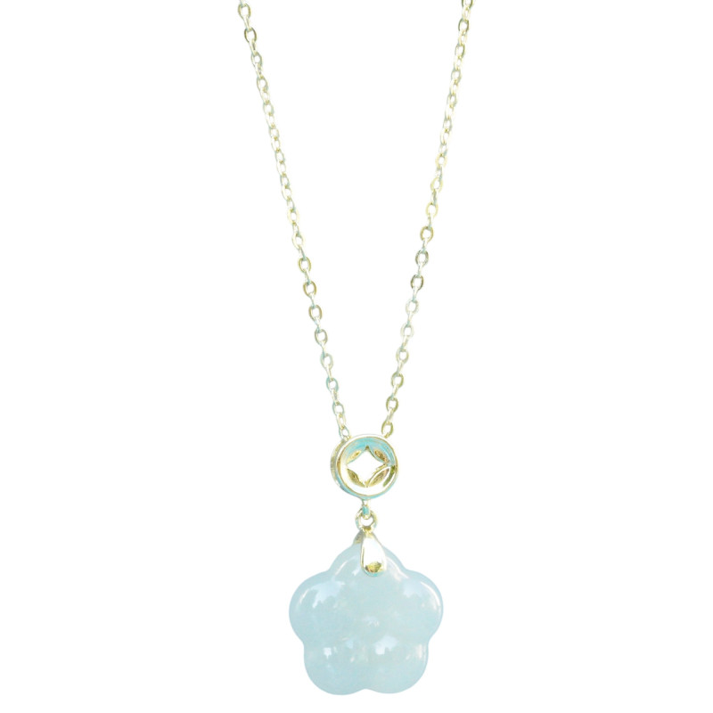 Collier Jade Nephrite Argent 925/Plaqué or