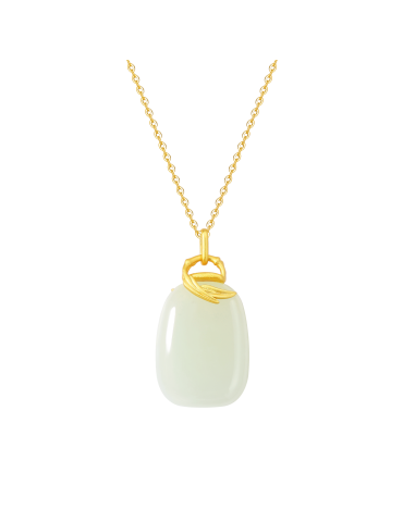 Collier Jade Nephrite Argent 925/Plaqué or