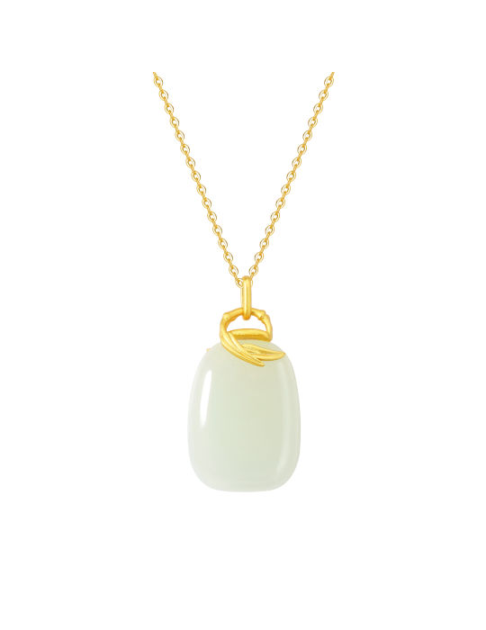 Collier Jade Nephrite Argent 925/Plaqué or