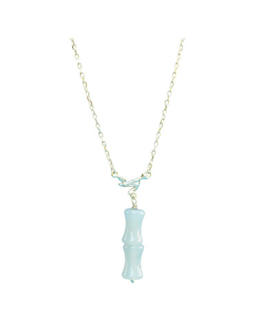 Collier Jade Nephrite Argent 925/Plaqué or