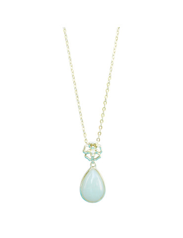 Collier Jade Nephrite Argent 925/Plaqué or
