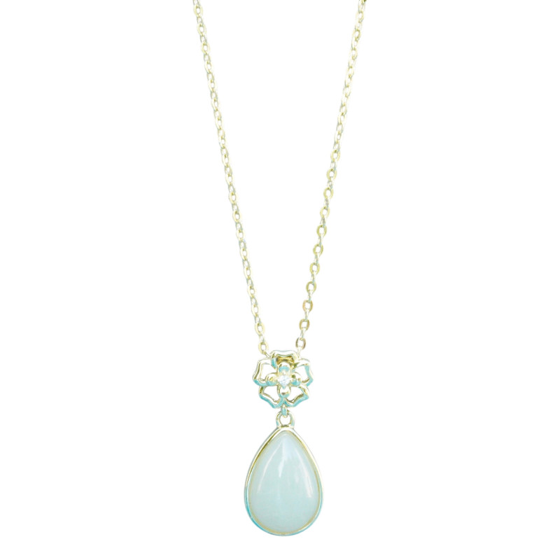 Collier Jade Nephrite Argent 925/Plaqué or