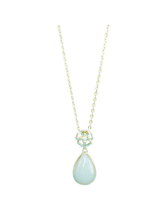 Collier Jade Nephrite Argent 925/Plaqué or