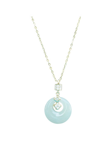 Collier Jade Nephrite Argent 925/Plaqué or