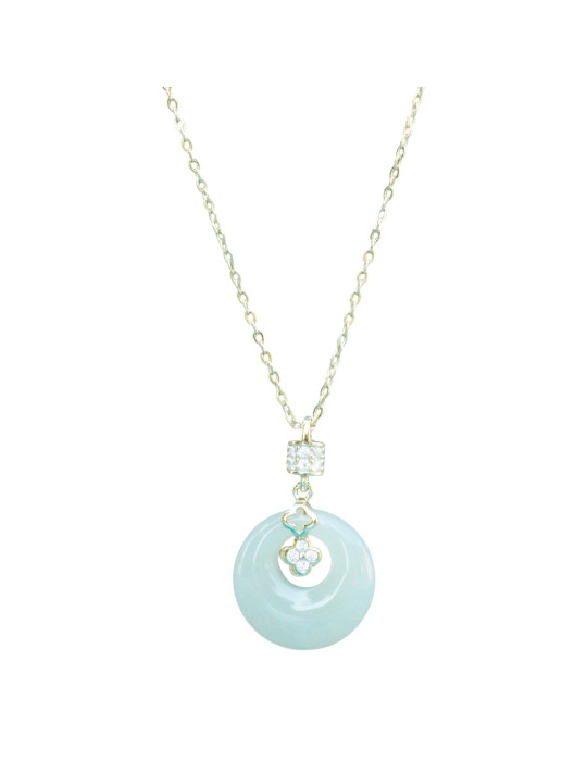 Collier Jade Nephrite Argent 925/Plaqué or