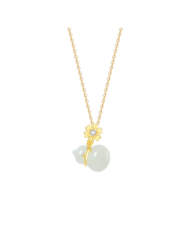 Collier Jade Nephrite Argent 925/Plaqué or