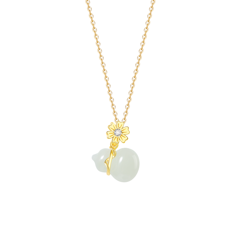 Collier Jade Nephrite Argent 925/Plaqué or