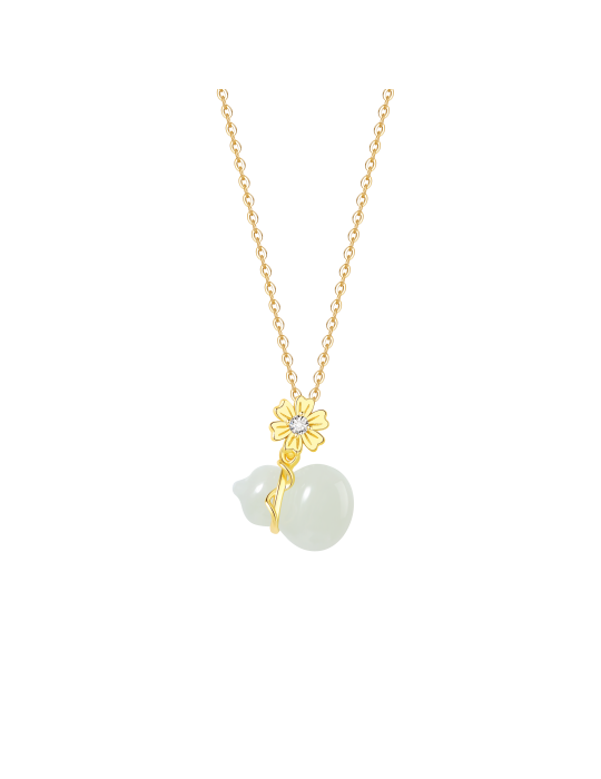 Collier Jade Nephrite Argent 925/Plaqué or