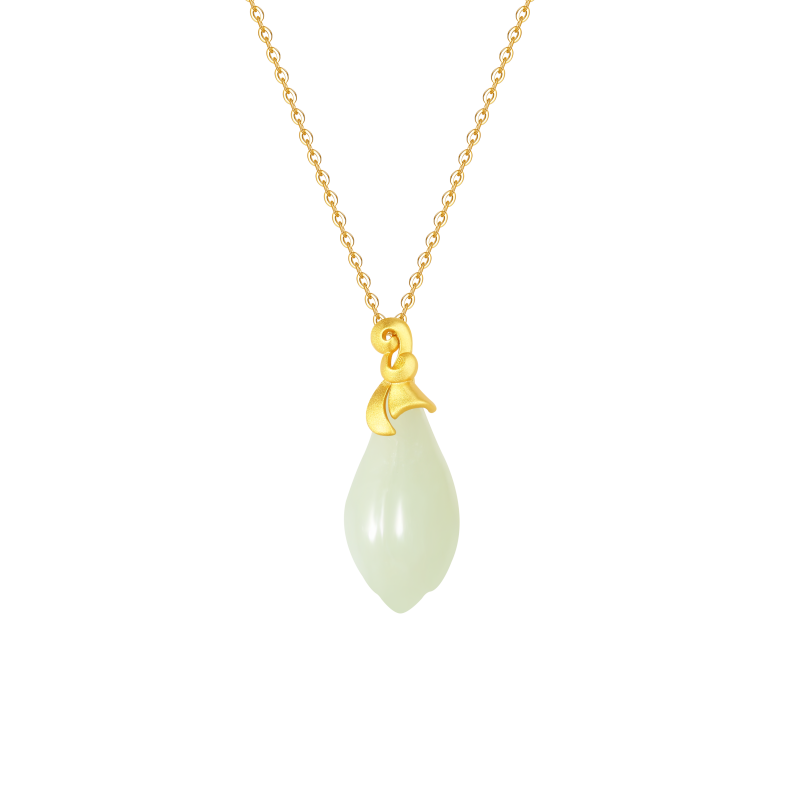 Collier Jade Nephrite Argent 925/Plaqué or