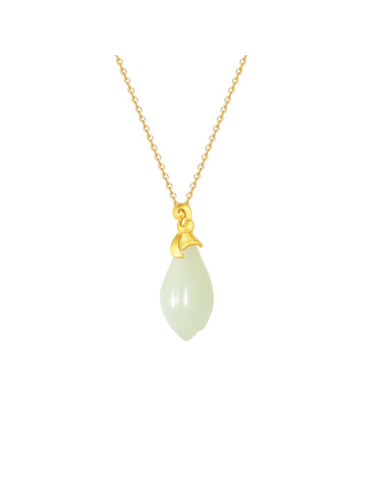 Collier Jade Nephrite Argent 925/Plaqué or
